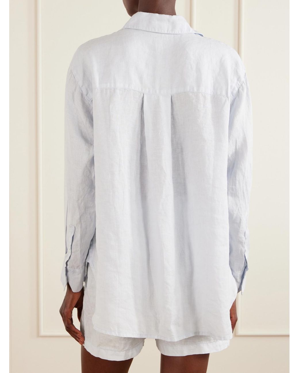 James Perse White Linen-Canvas Shirt