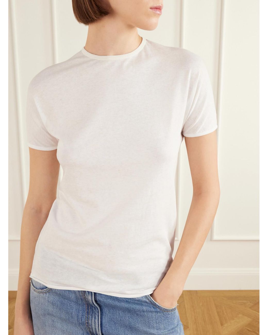 Calvin Klein White Bégonia Cotton-Jersey T-Shirt