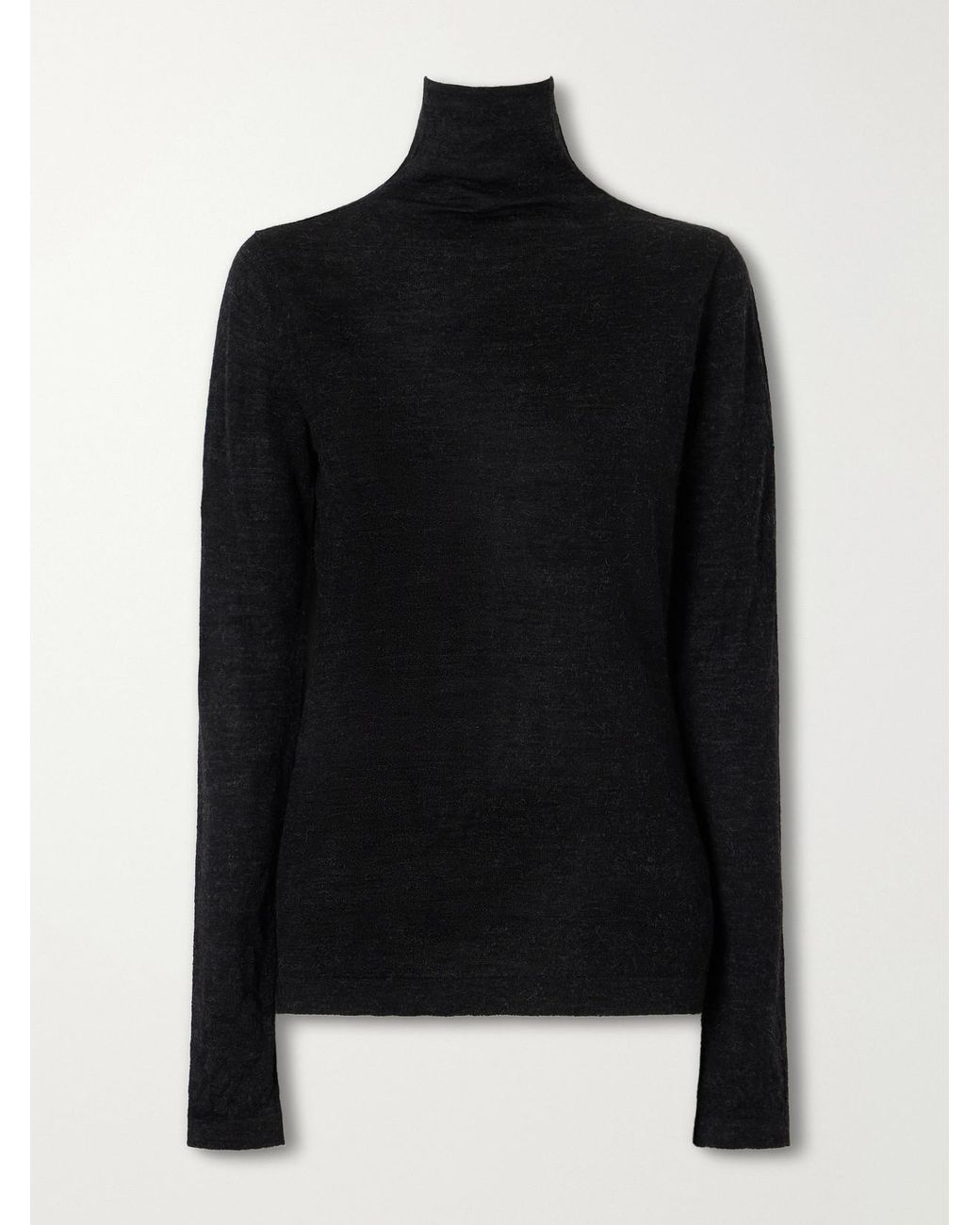 Lauren Manoogian Black Merino Wool And Alpaca-Blend Turtleneck Sweater