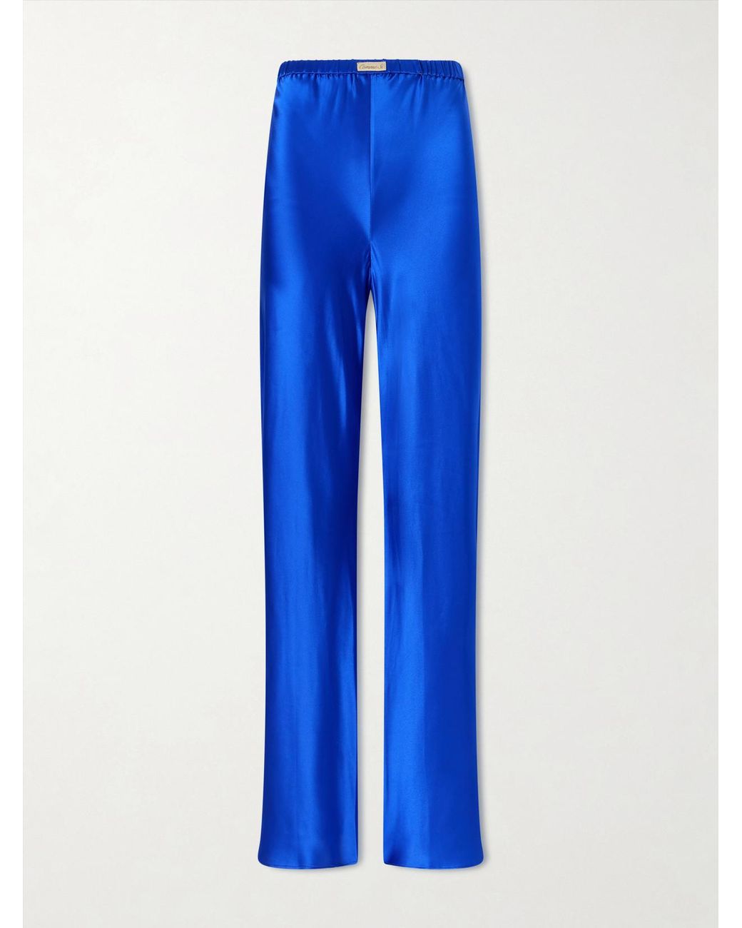 Comme Si Blue Silk-Bias Pants