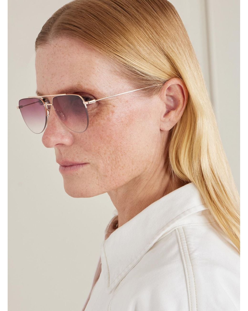 Barton Perreira Pink Mcnair Aviator-Style Metal Sunglasses