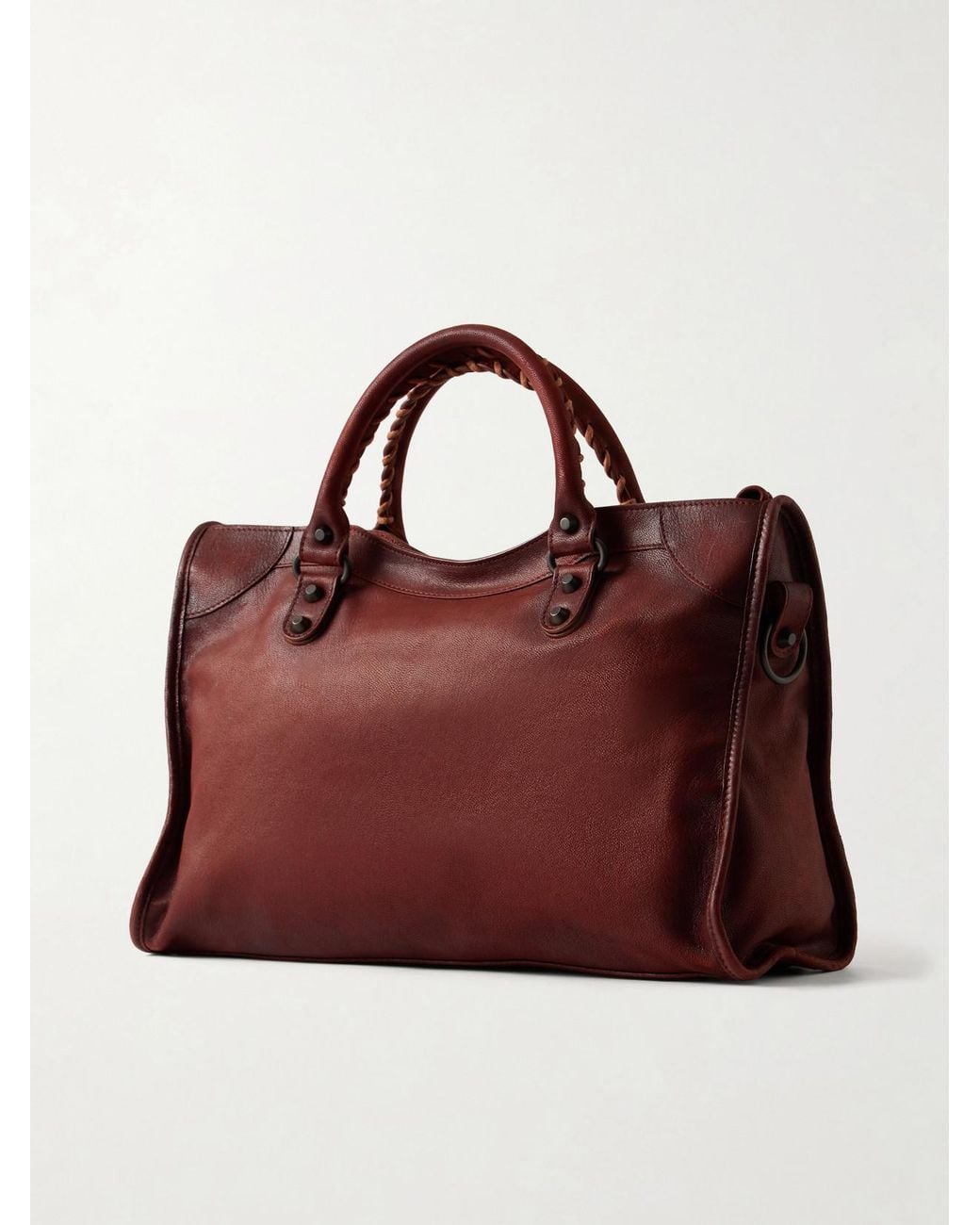 Balenciaga Red Le City Medium Leather Shoulder Bag