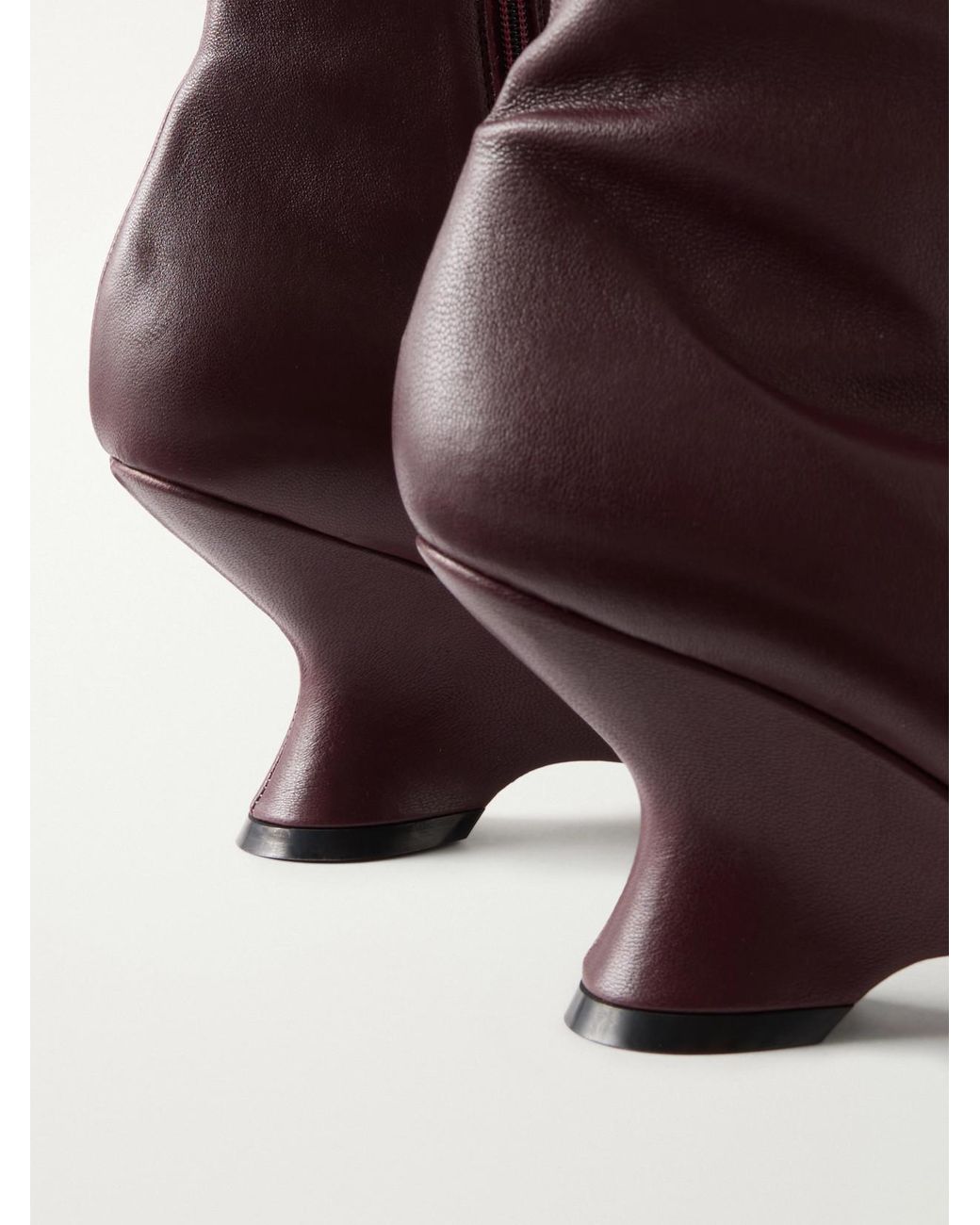 Dries Van Noten Brown Leather Wedge Ankle Boots