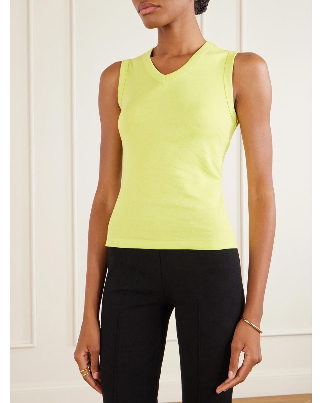 Flore Flore Yellow Jill Organic Cotton-Jersey Tank Top