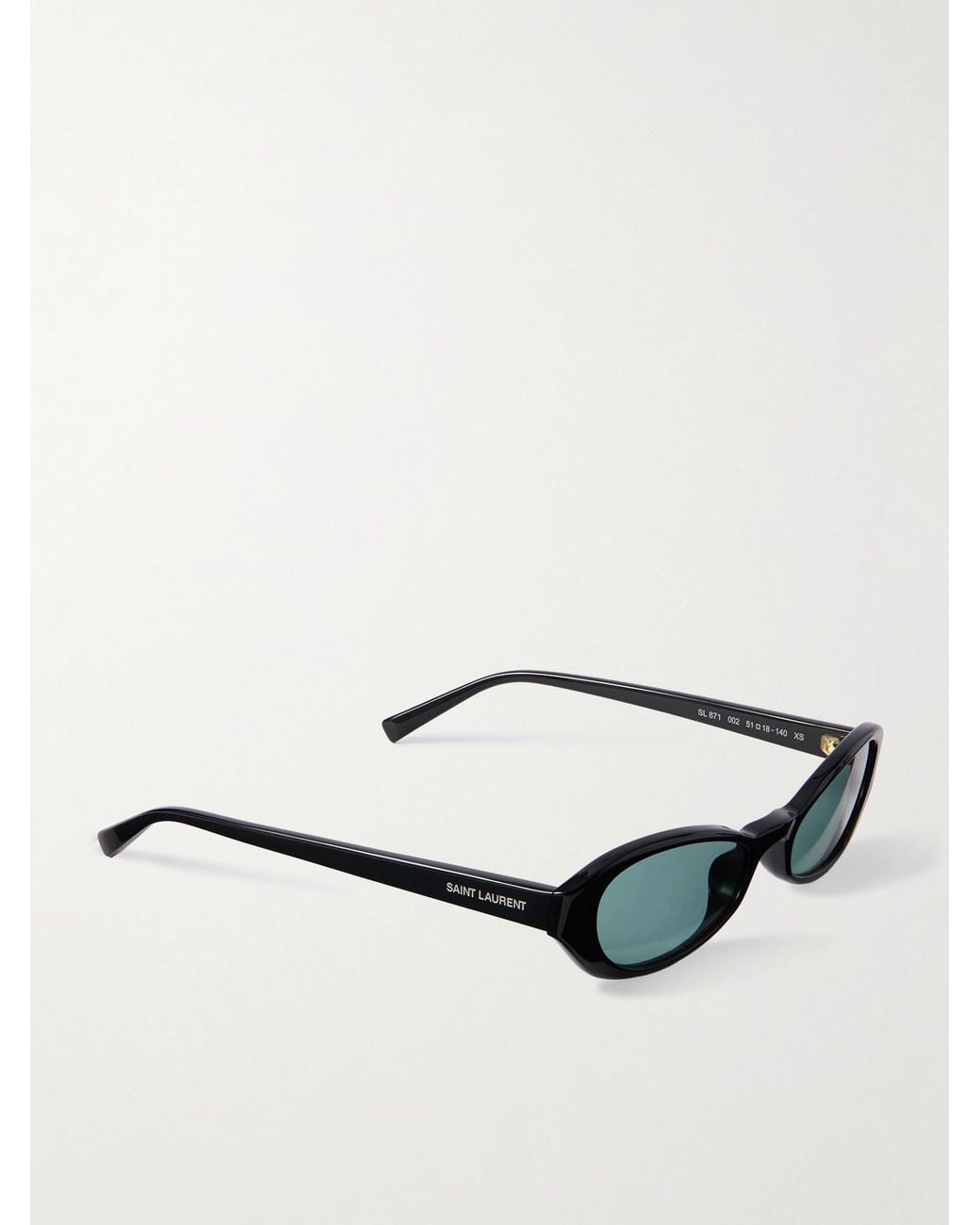 Saint Laurent Green Erin Oval-Frame Acetate Sunglasses
