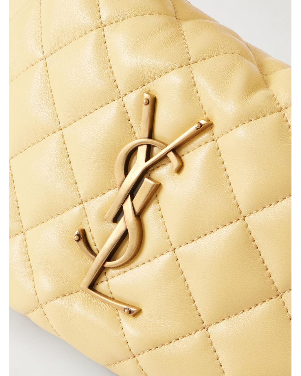 Saint Laurent Metallic Icarino Matelassé Leather Tote