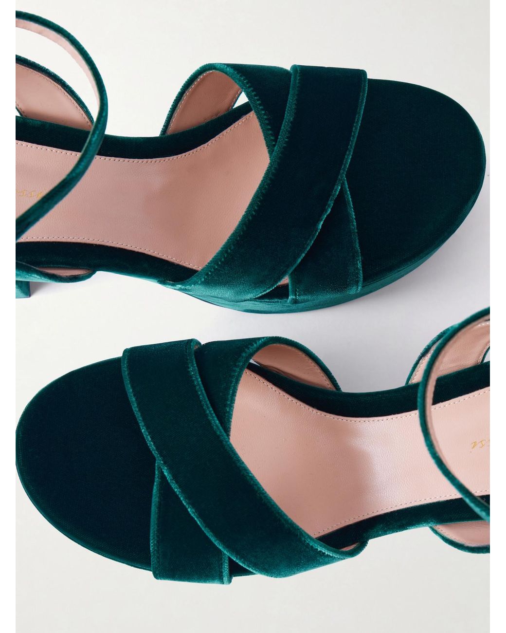 Gianvito Rossi Blue 35 Velvet Sandals