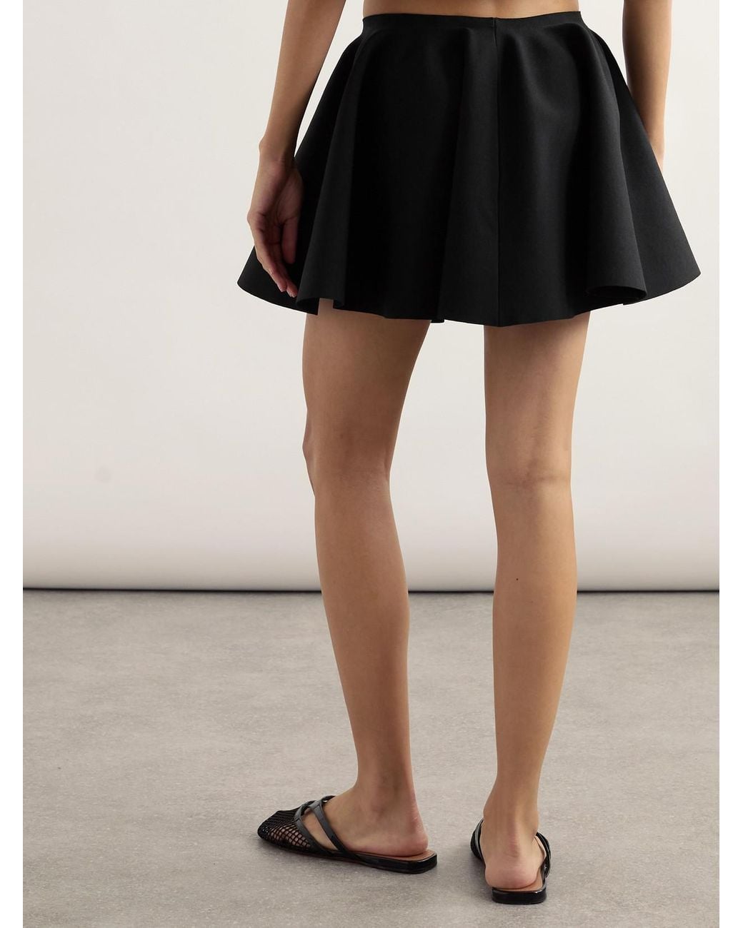 Alaïa Black Godet Pleated Knitted Mini Skirt