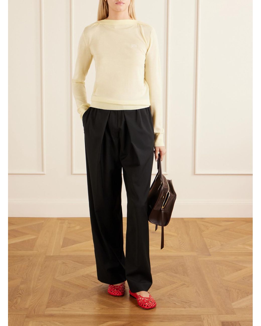 Loewe Natural Anagram-Embroidered Wool-Blend Sweater