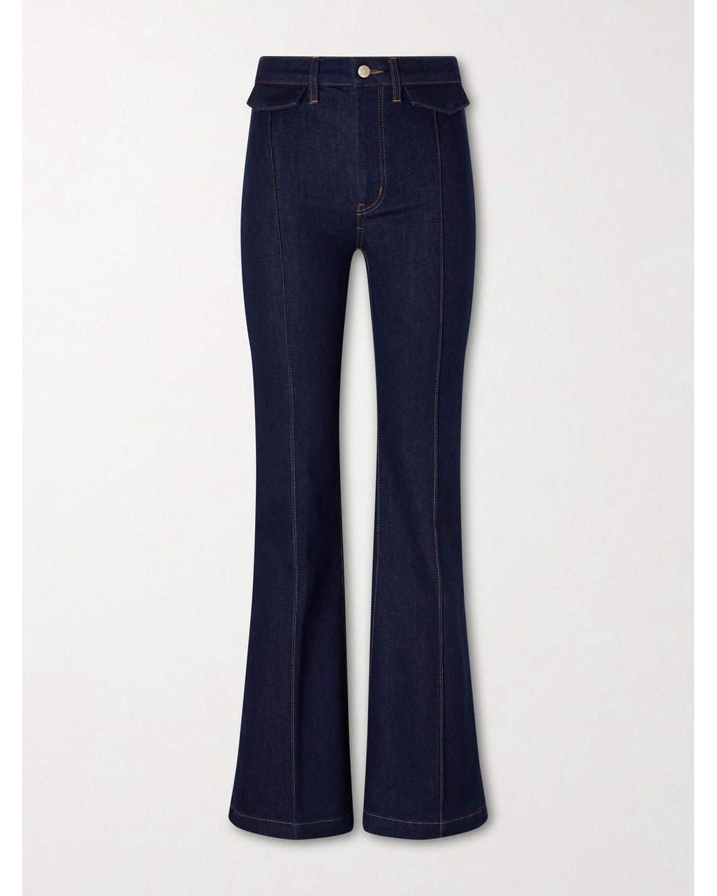 FRAME Blue The Icon Mid-Rise Flared Jeans