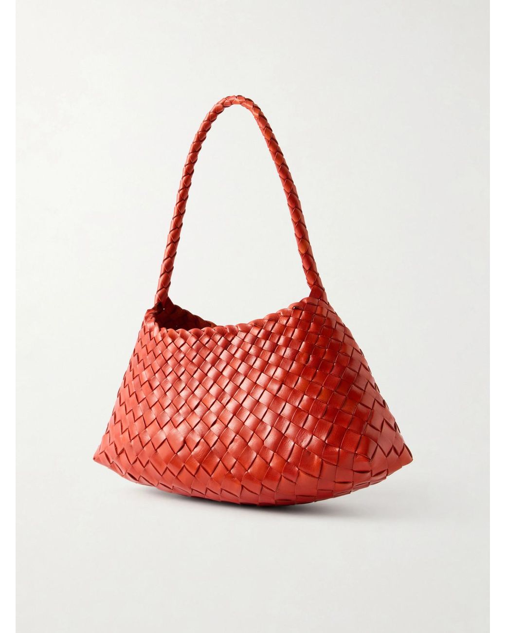 Dragon Diffusion Red Rosanna Mini Woven Leather Shoulder Bag