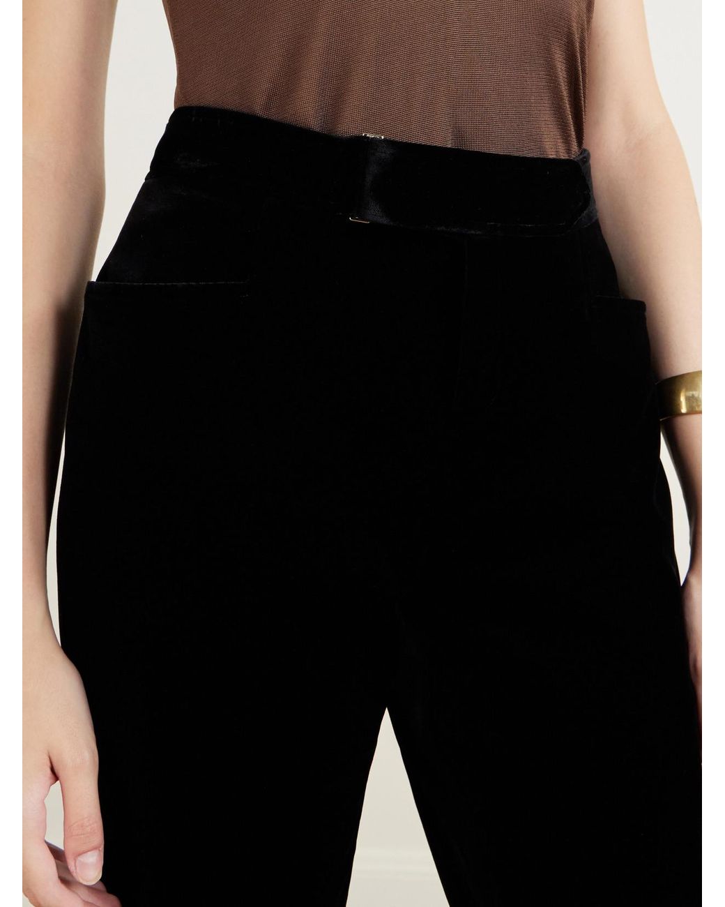 Balmain Blue Velvet Straight-Leg Pants