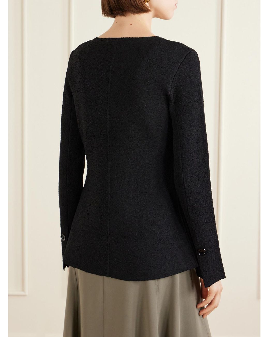 Proenza Schouler Black Sukki Draped Bouclé Jacket