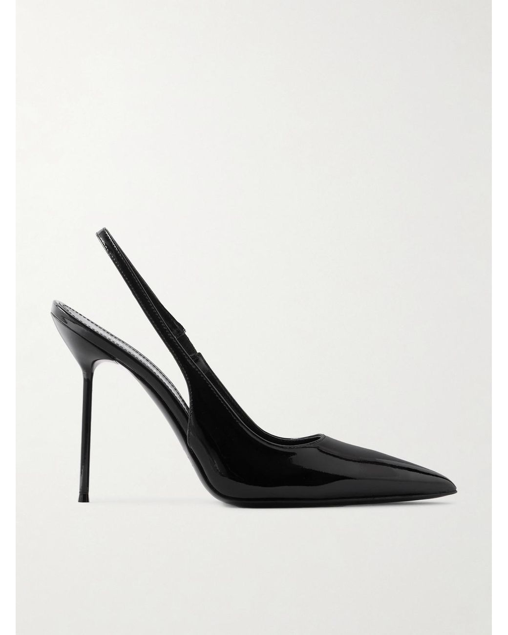 Paris Texas White Lidia Patent-Leather Slingback Pumps