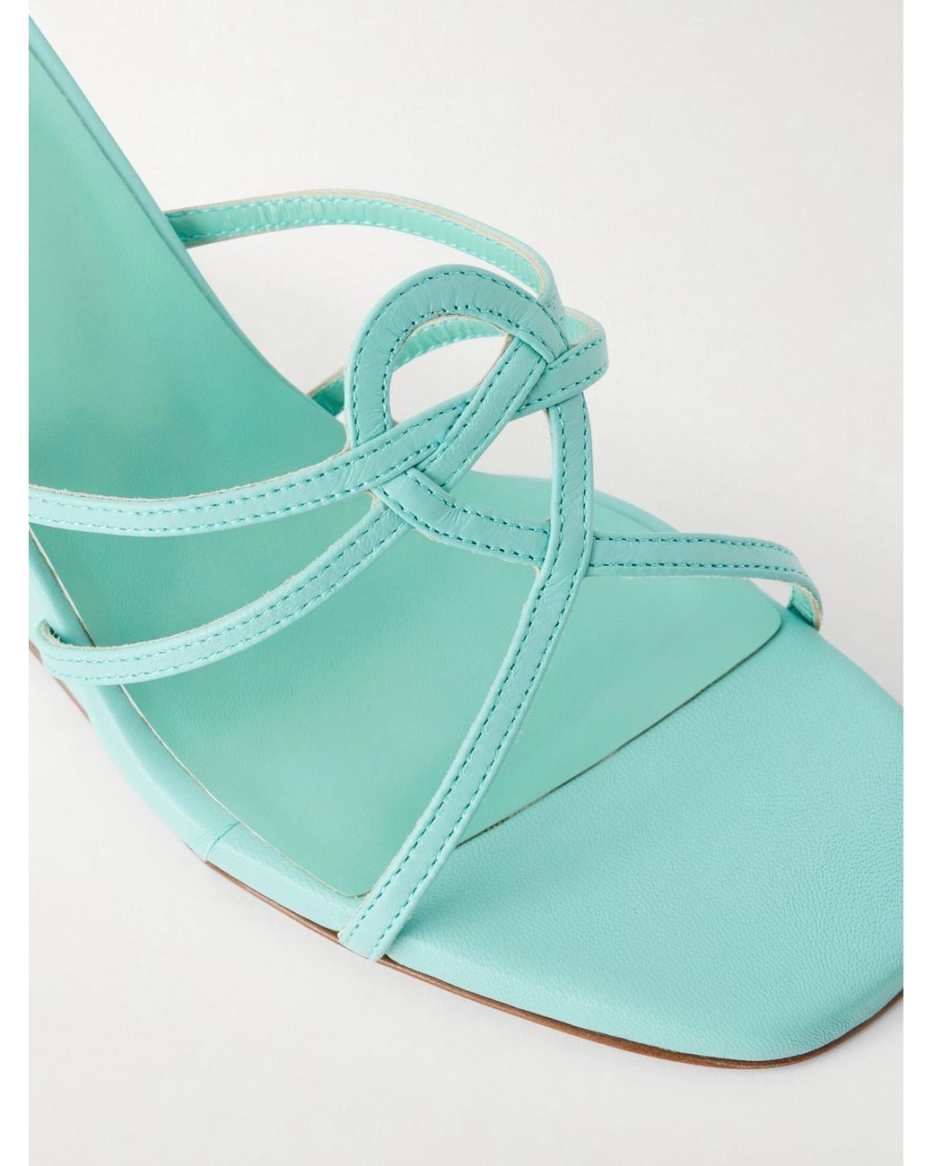 Maryam Nassir Zadeh Blue 70 Opera Leather Wedge Sandals