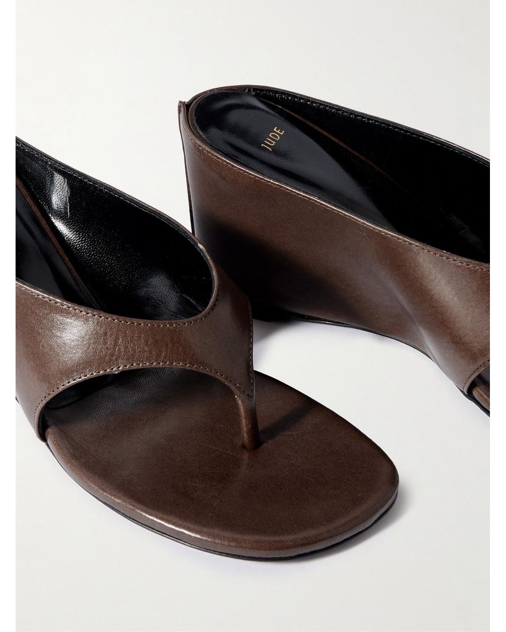 Jude Brown Yaga Leather Wedge Sandals