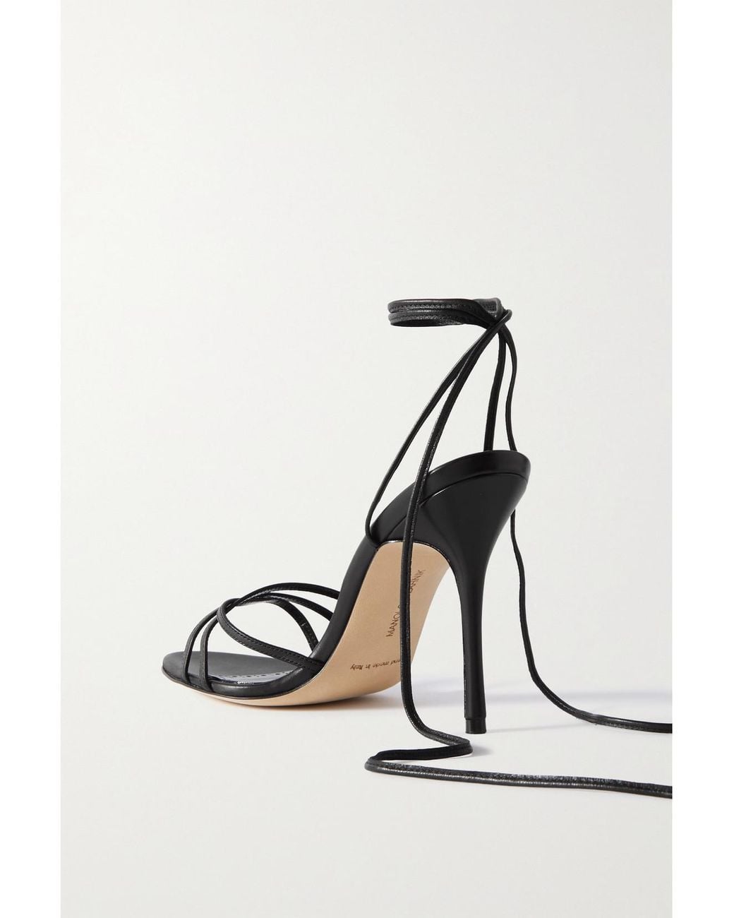 Manolo Blahnik White Leva 105 Leather Sandals