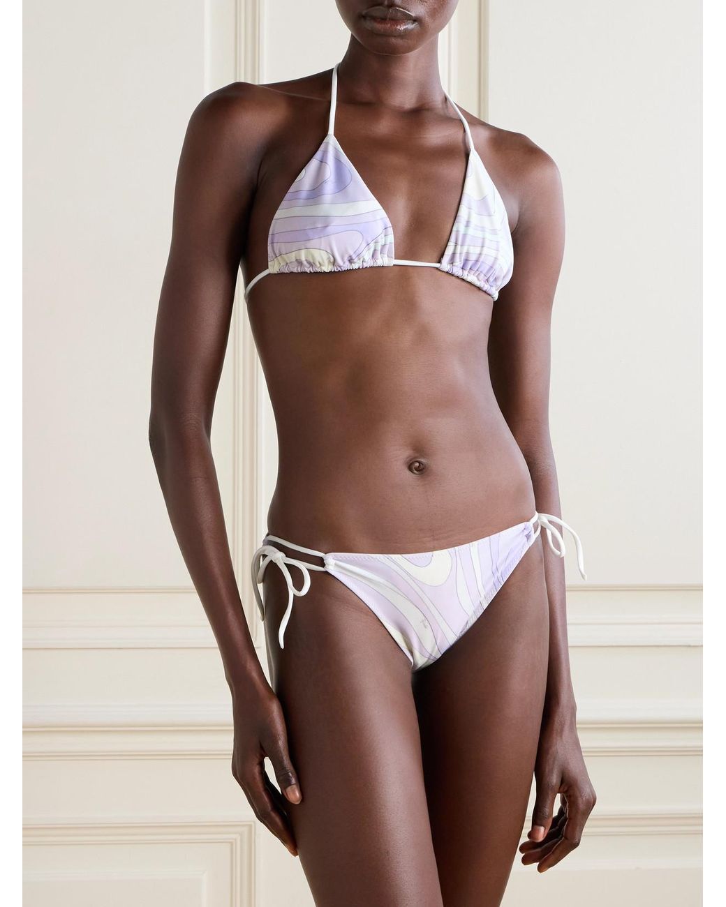 Emilio Pucci White Printed Bikini Briefs