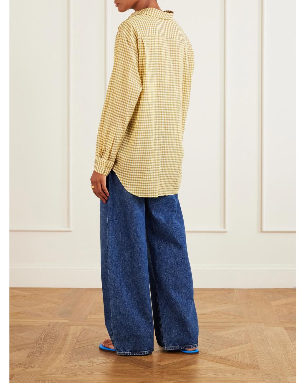 Auralee Natural Check Cotton Shirt