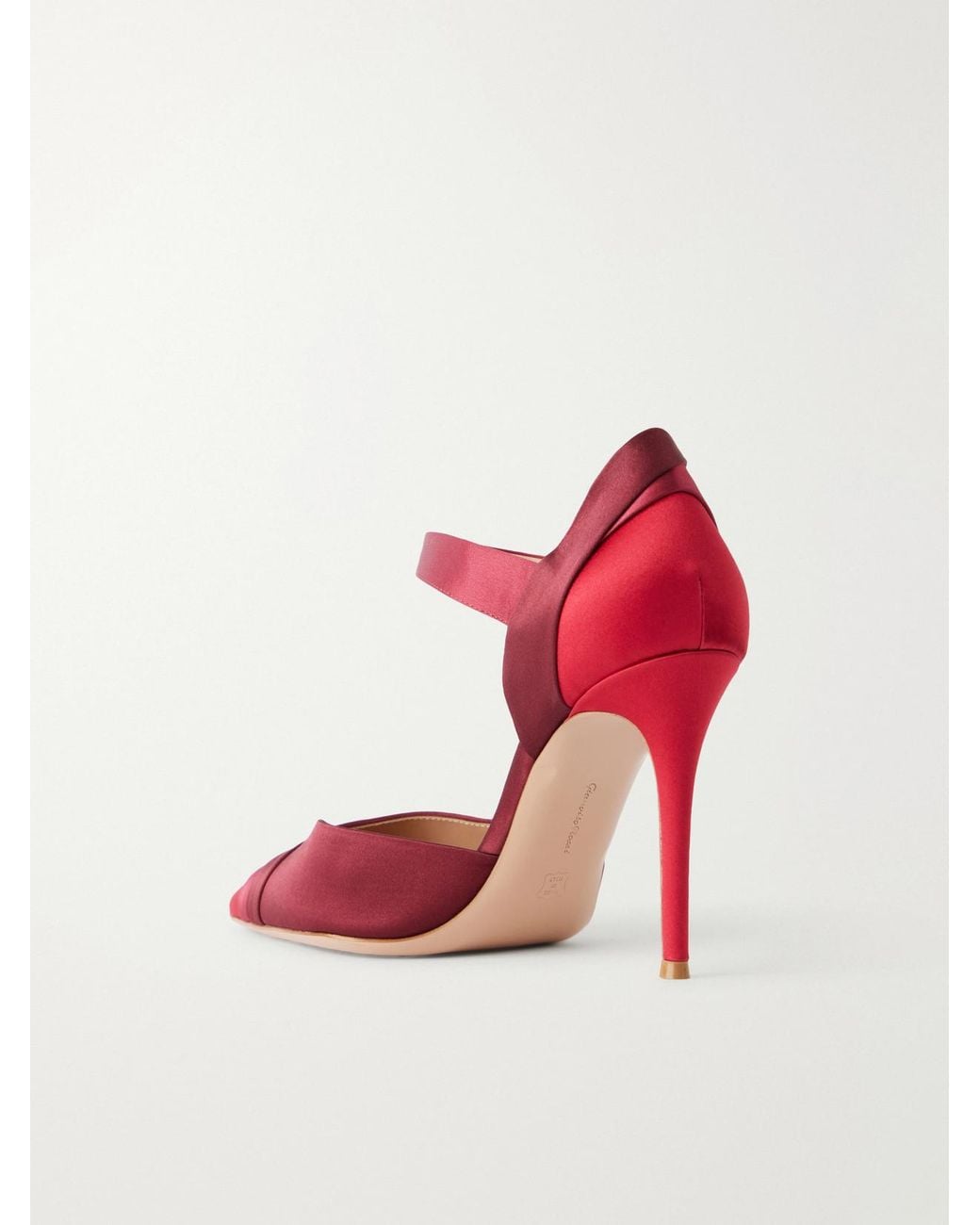 Gianvito Rossi Red 95 Satin Pumps