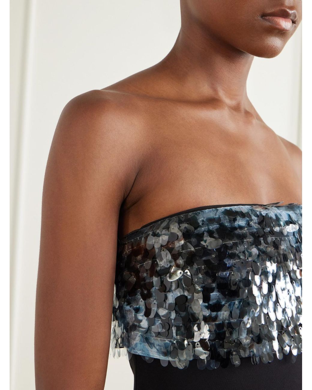 Staud Blue Phoenix Sequin-Embellished Crepe Midi Dress