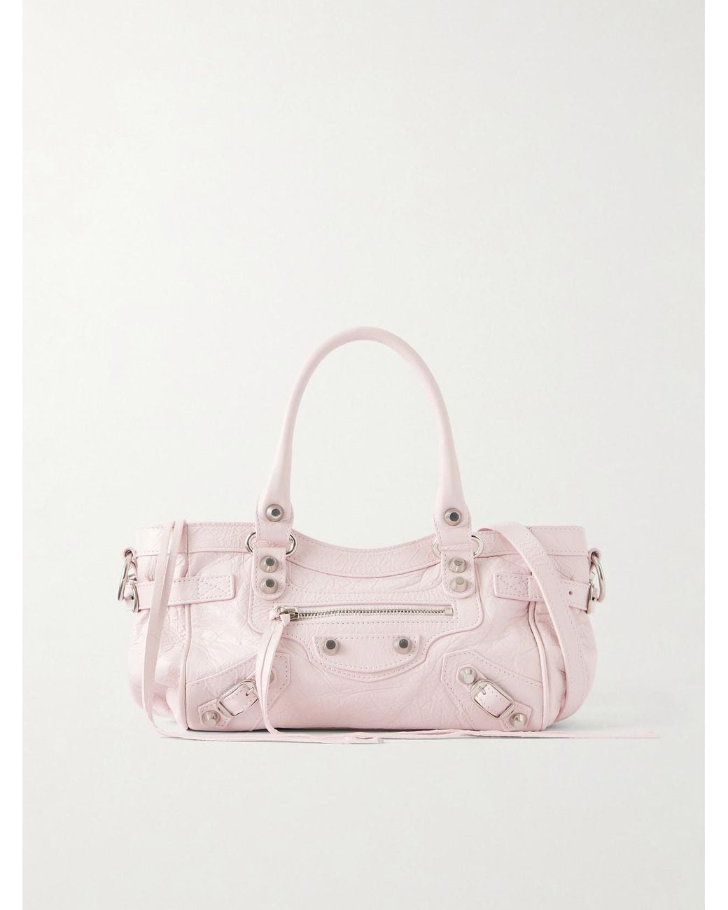 Balenciaga Natural Le City East/West Mini Crinkled Leather Tote