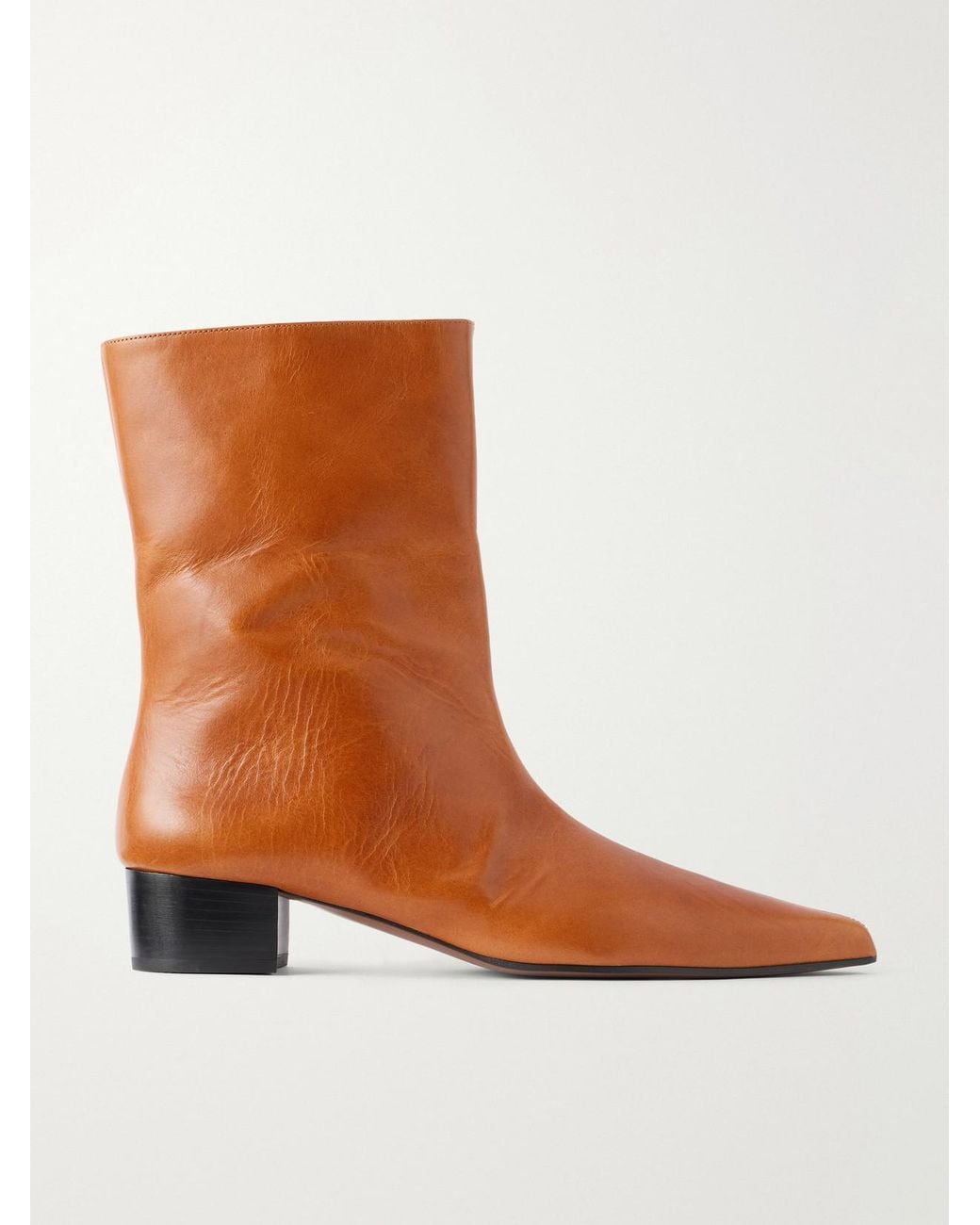 Neous Brown Tapek 35 Textured-Leather Ankle Boots