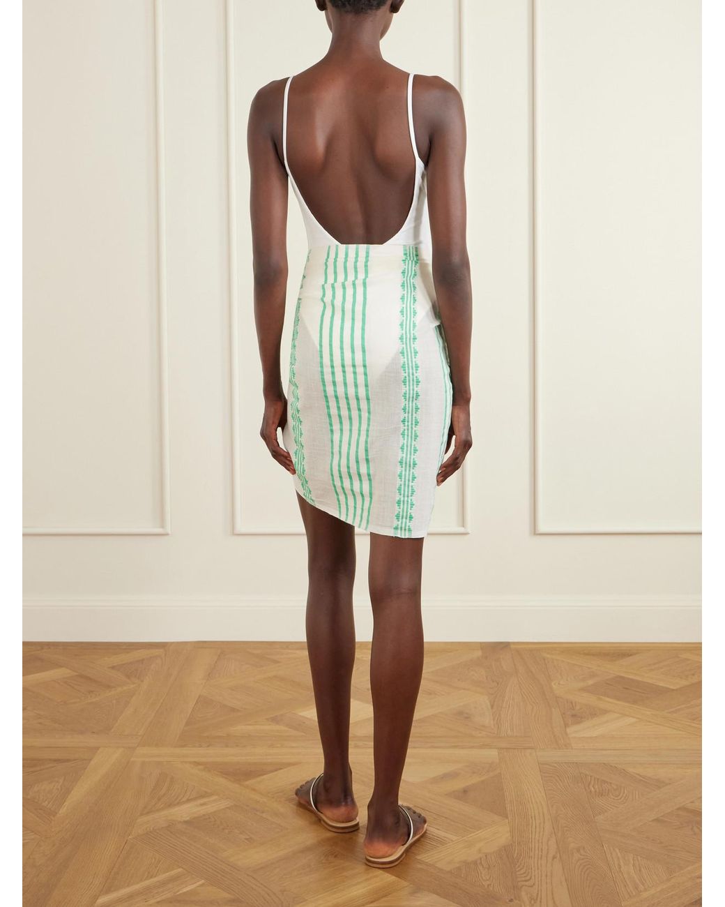 Lemlem Green Lema Striped Cotton Cover-Up