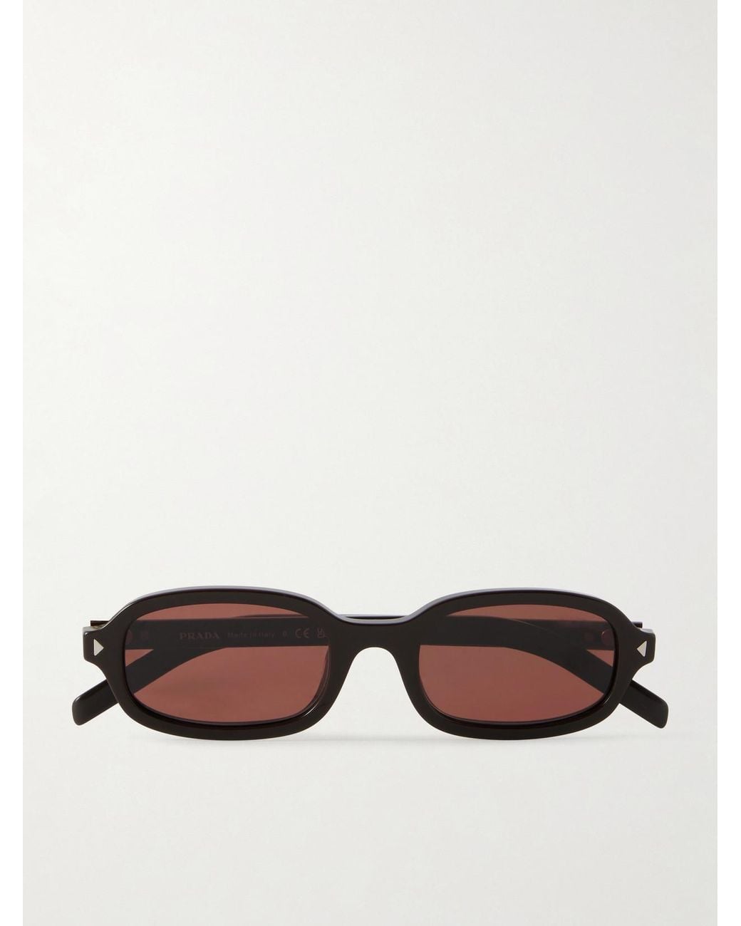 Prada Brown Rectangular-Frame Acetate Sunglasses