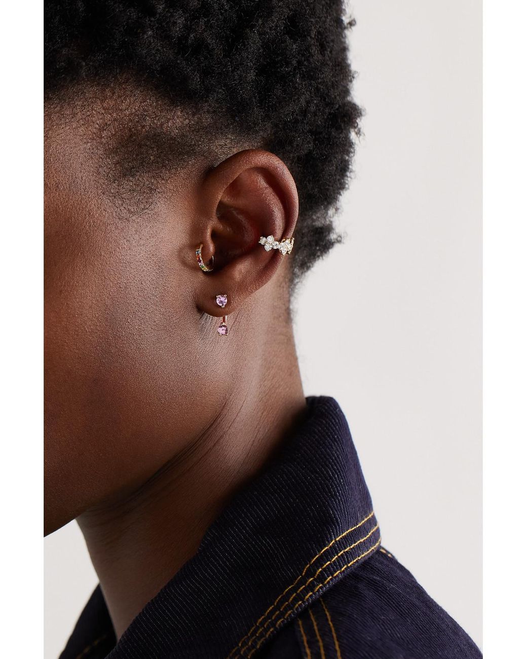 Anita Ko Pink Orbit 18-Karat Rose Sapphire Single Earring