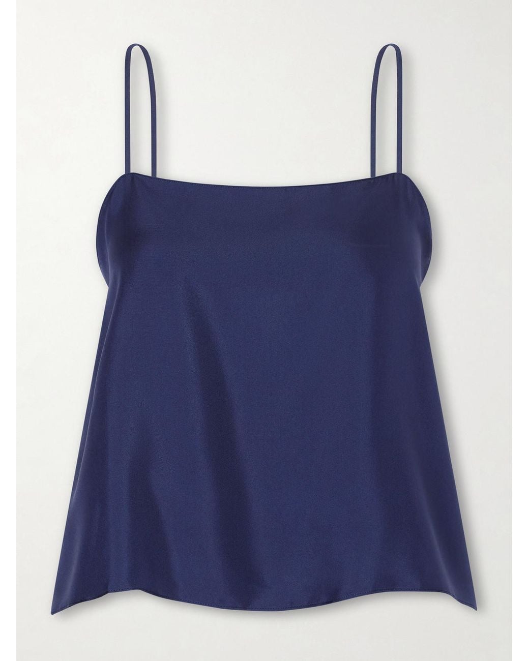 Comme Si Blue Everyday Silk-Satin Cami
