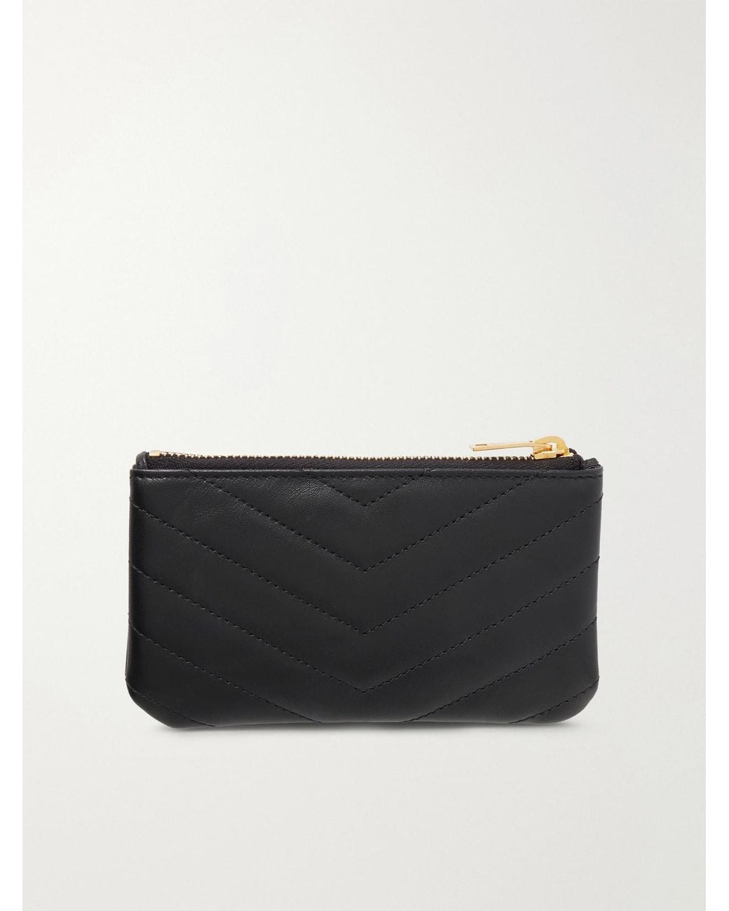 Saint Laurent Black Cassandre Quilted Leather Wallet
