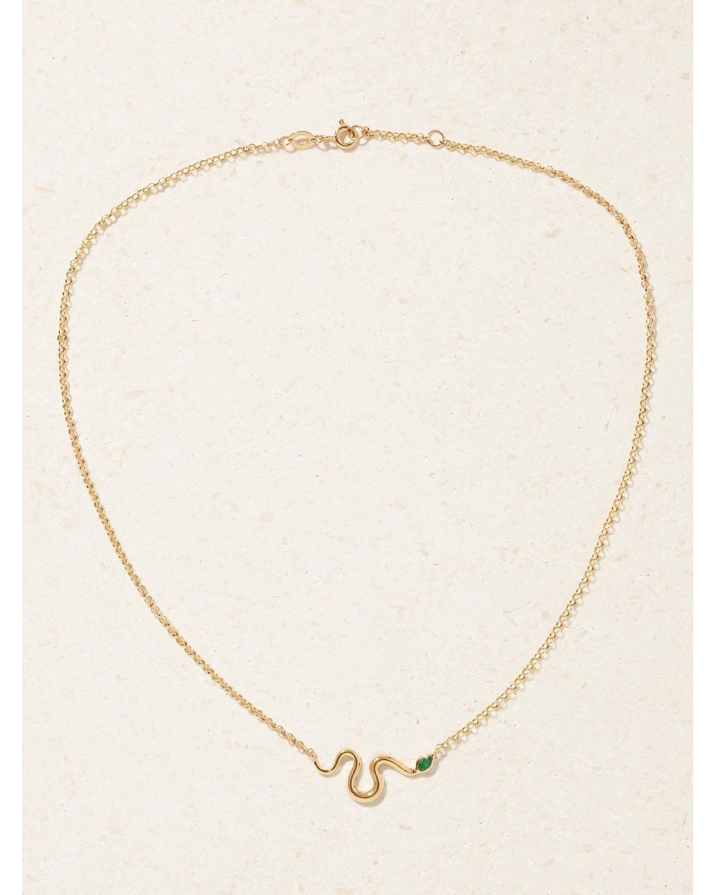 L'Atelier Nawbar Natural Boa 18-Karat Emerald Necklace