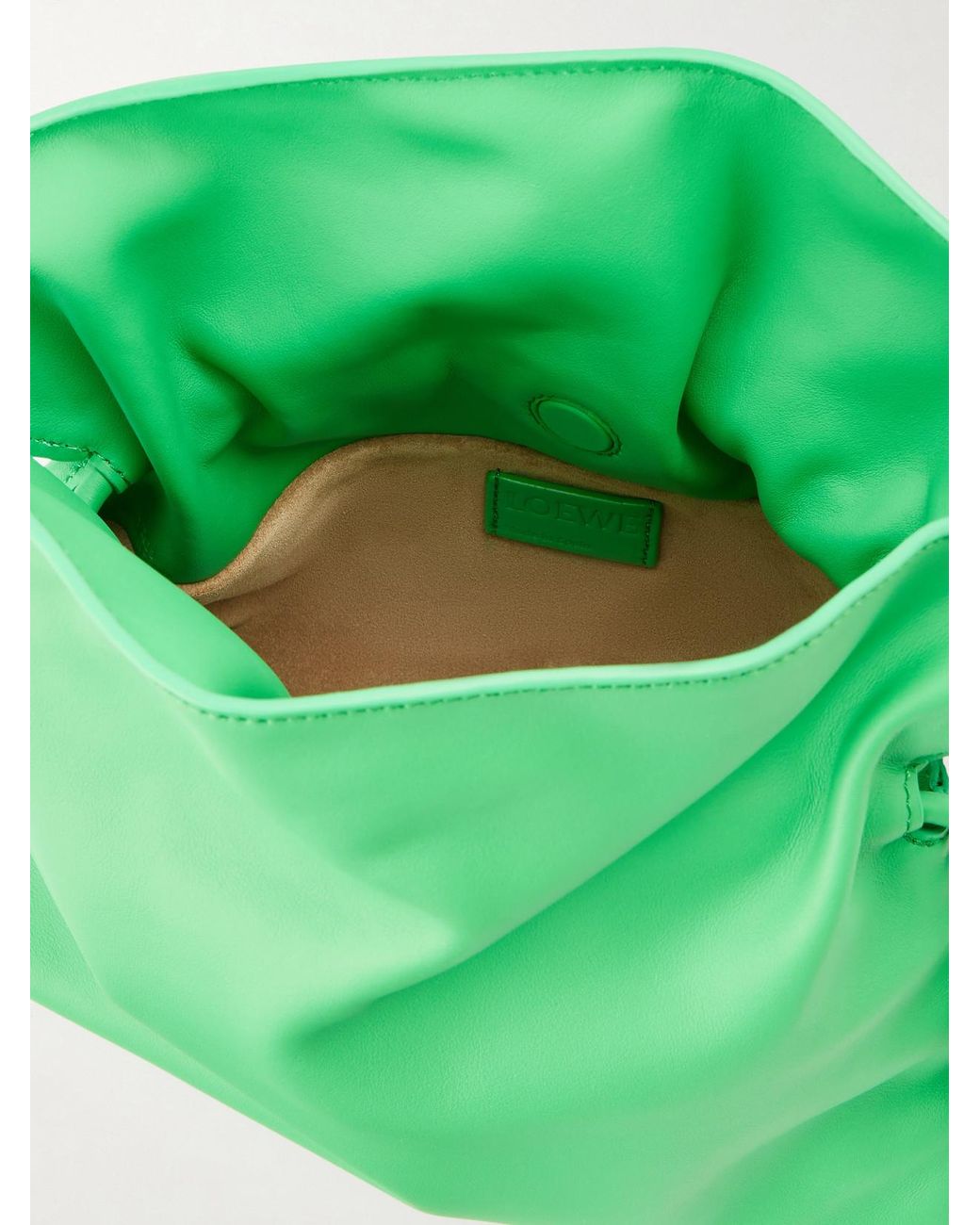 Loewe Green Flamenco Coil Mini Leather Clutch