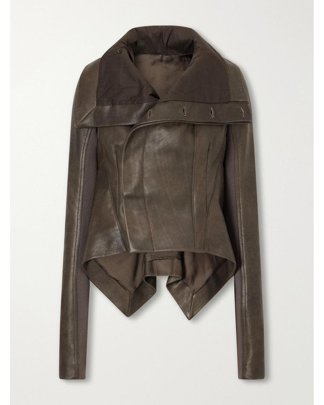 Rick Owens Black Naska Leather Biker Jacket