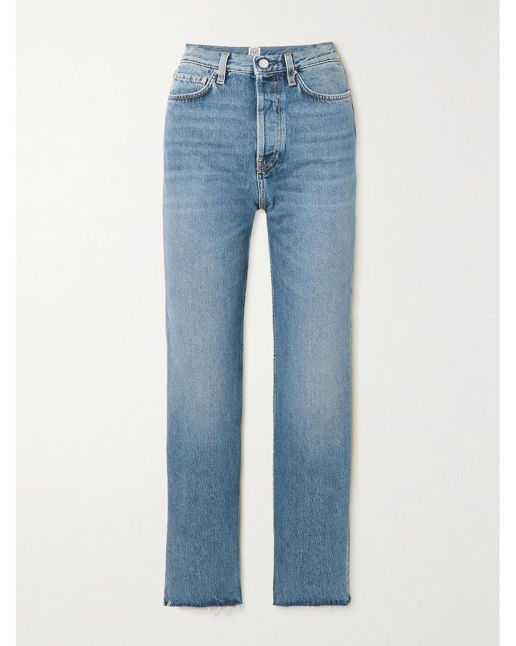 Totême Blue Net Sustain Classic Cut High-Rise Straight-Leg Organic Jeans