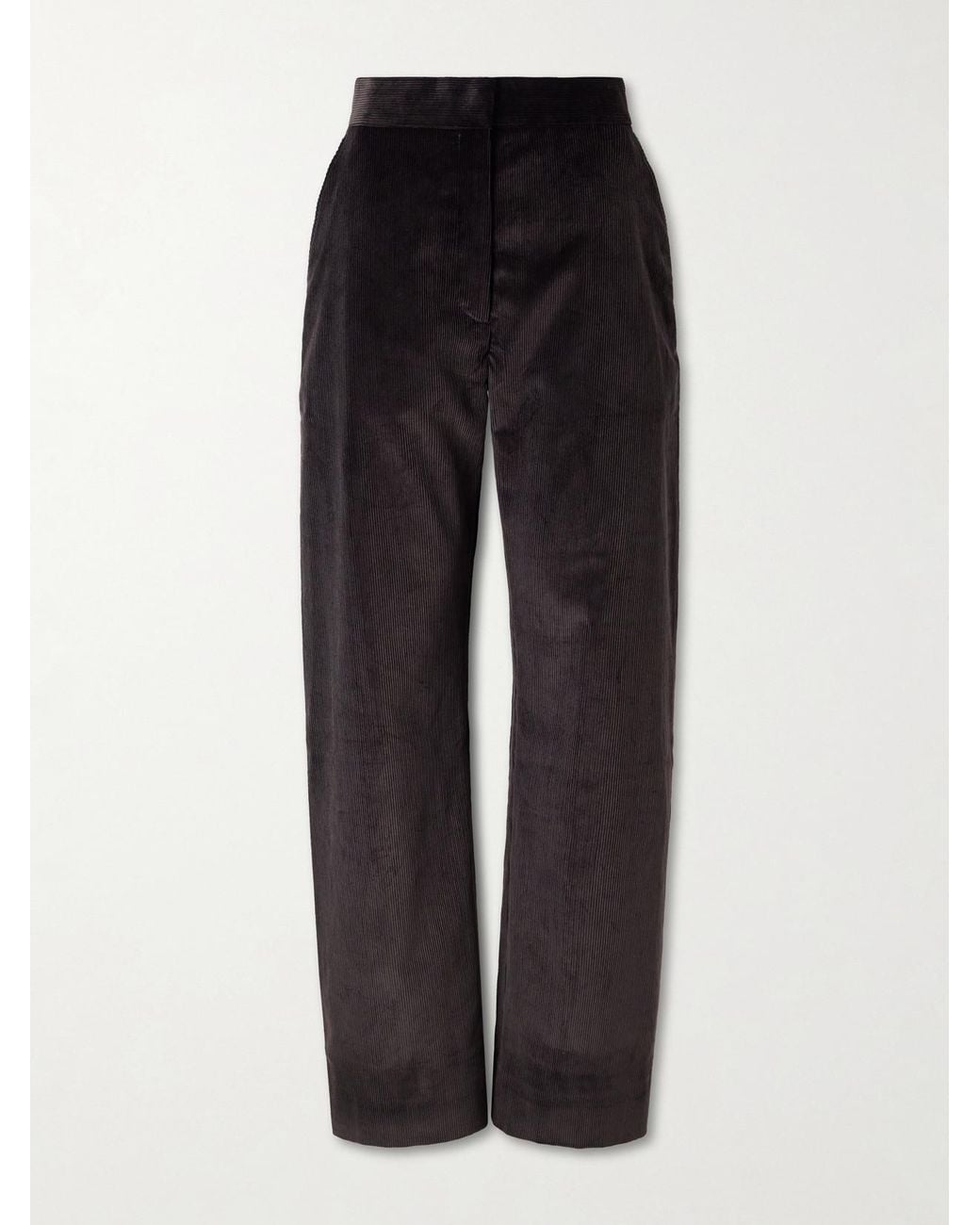 Studio Nicholson Black Grange Cotton-Corduroy Wide-Leg Pants