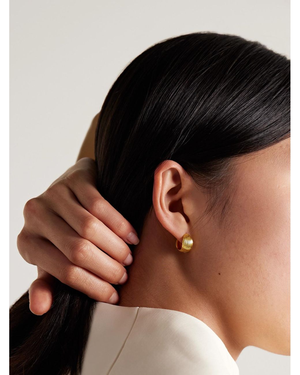 Sophie Buhai Metallic Reversible Vermeil Hoop Earrings