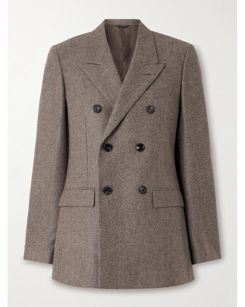 Loro Piana Brown Double-Breasted Wool And Cashmere-Blend Twill Blazer