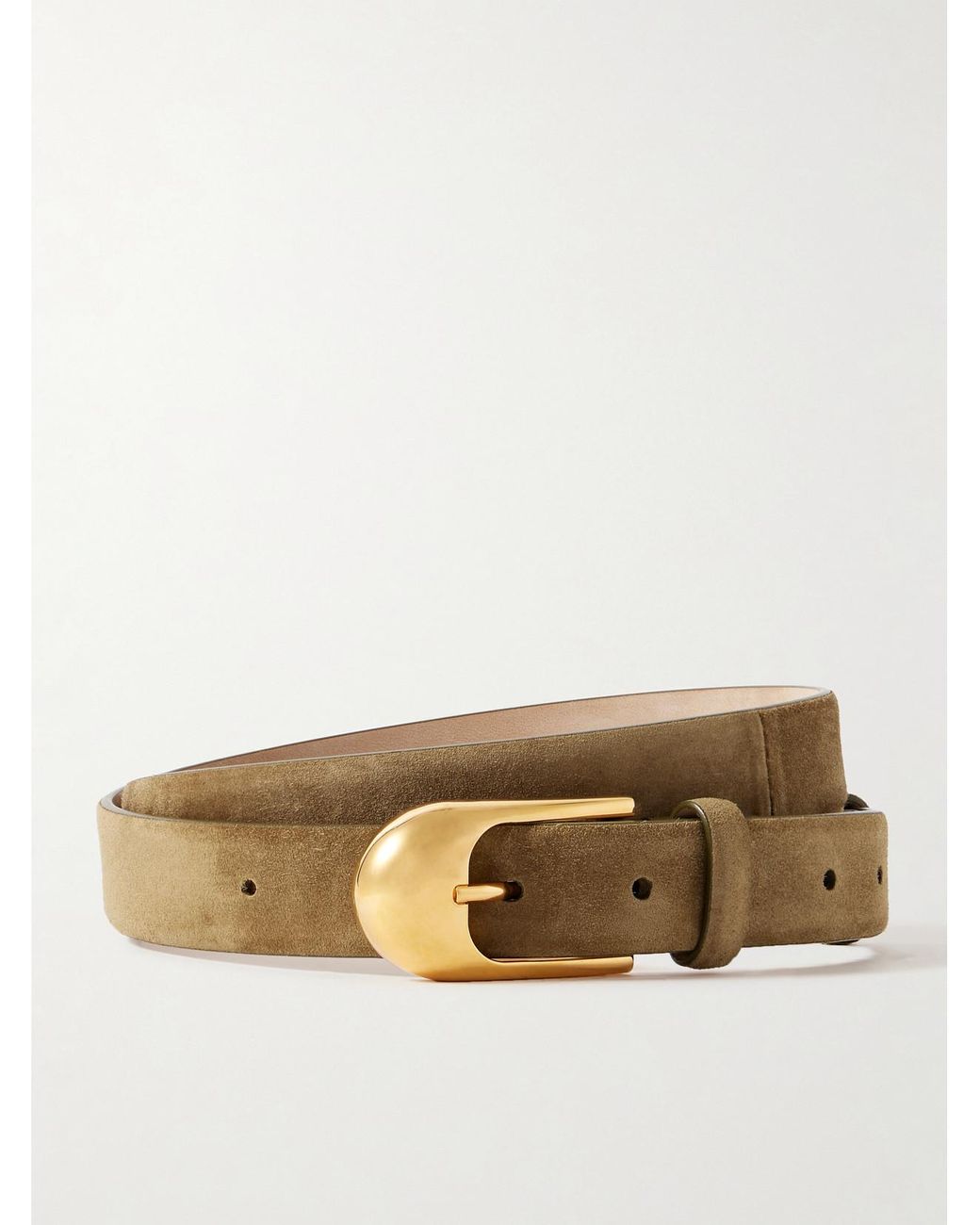 Khaite Natural Dome Suede Belt