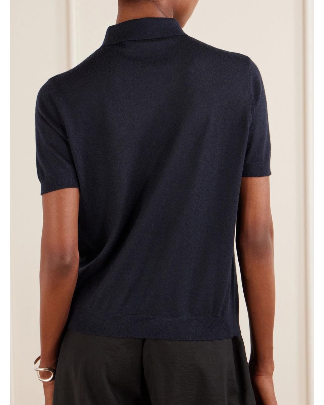 Lisa Yang Blue Naara Cashmere Polo T-Shirt
