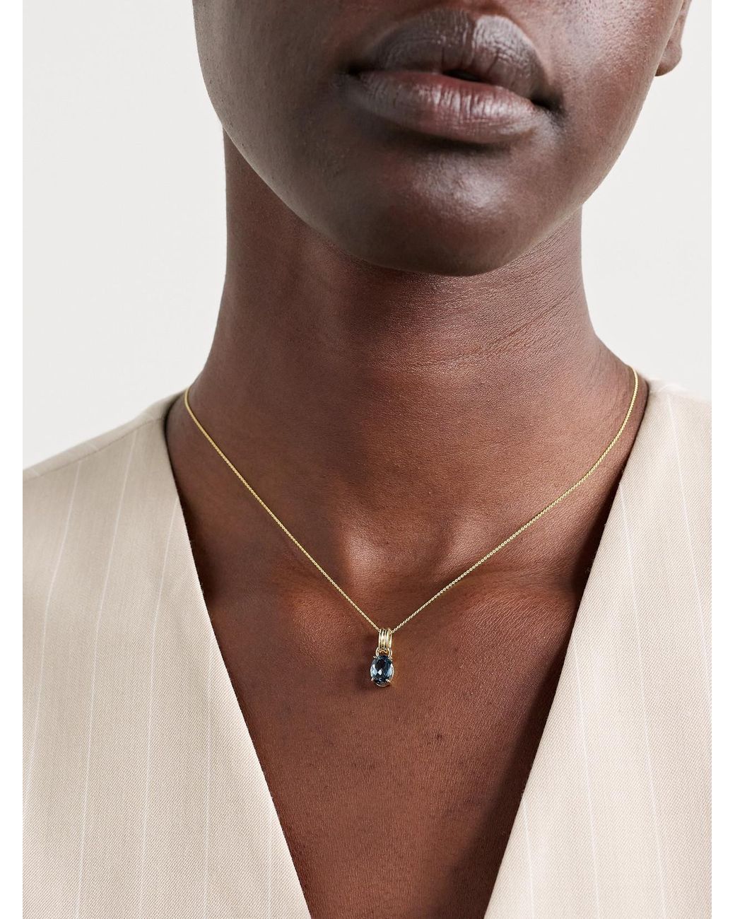 STONE AND STRAND Natural Beekman 14-Karat Topaz Necklace