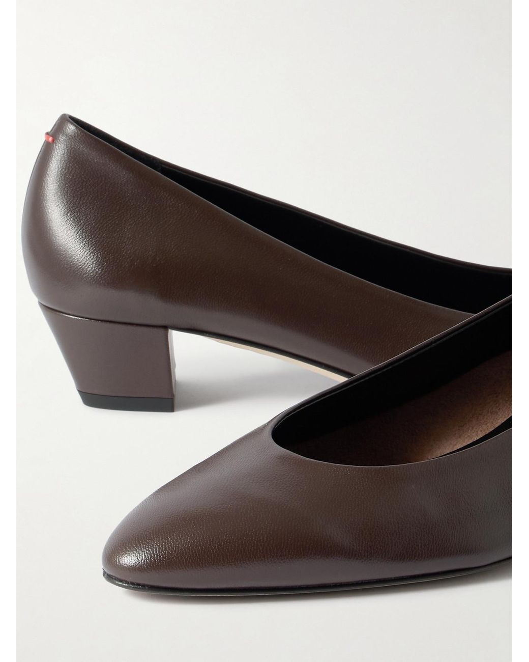 Aeyde Brown Helia Leather Pumps