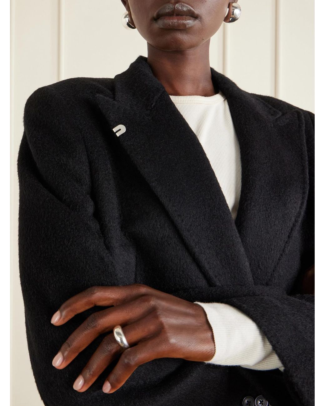Our Legacy Black Manta Mohair-Blend Coat