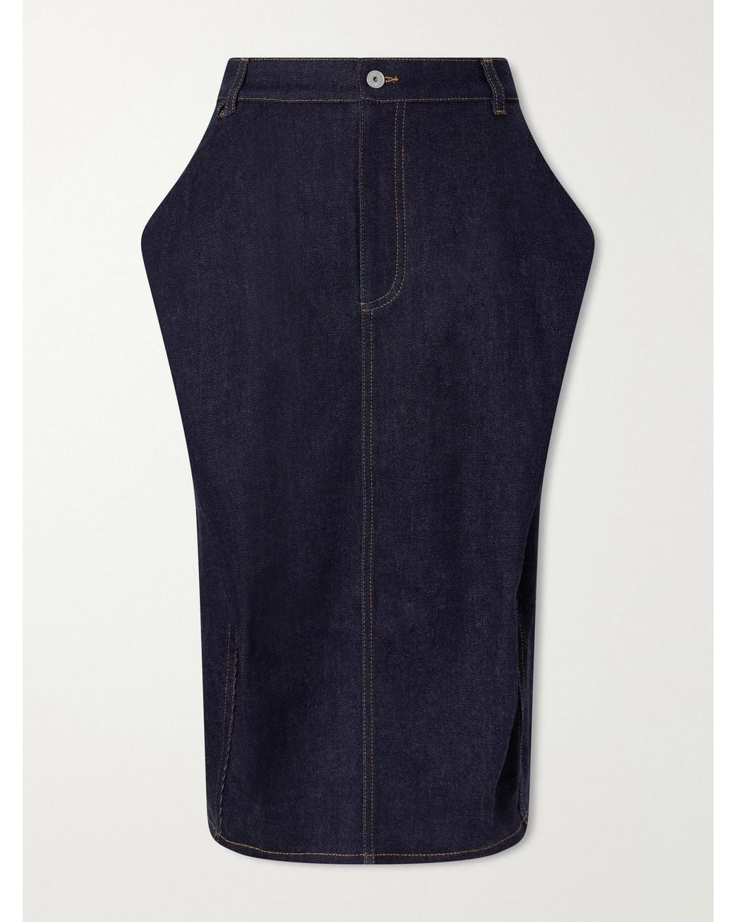 Jacquemus Blue Cubisto De Nimes Cotton-Blend Denim Midi Skirt