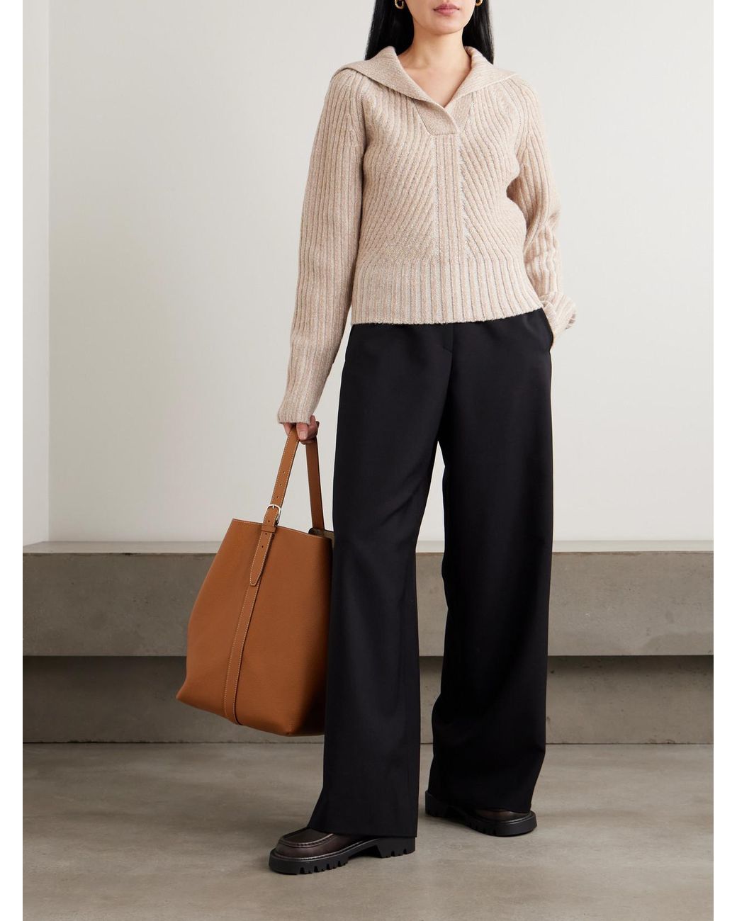 Joseph Natural Robby Pullover Aus Einer Gerippten Merinowollmischung