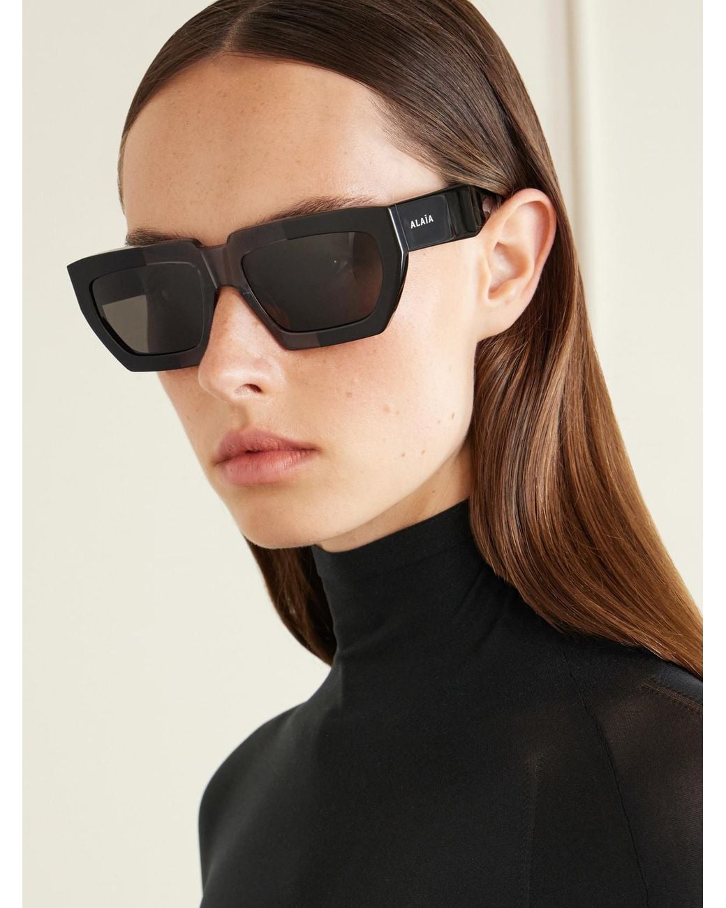 Alaïa Black Melted Square-Frame Recycled-Acetate Sunglasses