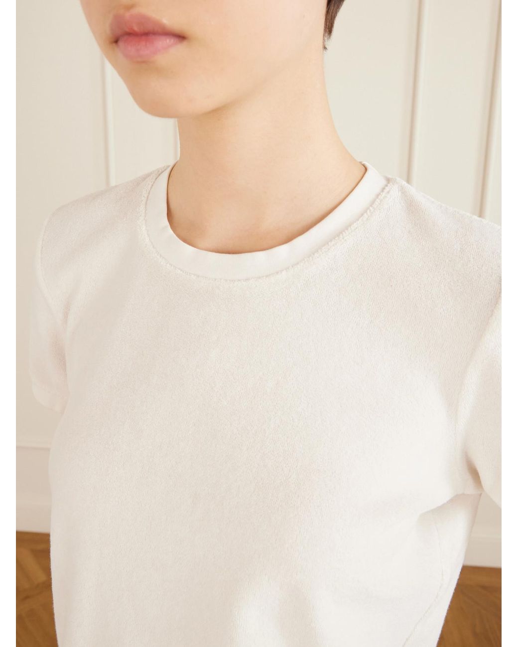 Suzie Kondi White Carpi Cotton-Blend Terry T-Shirt