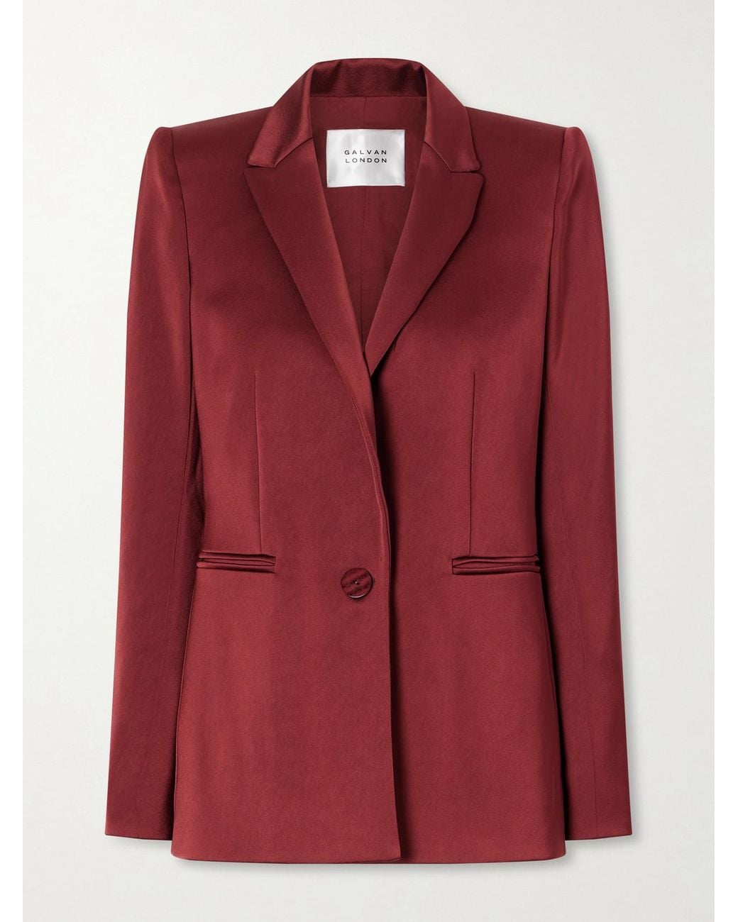 Galvan Red Sculpted Satin Blazer