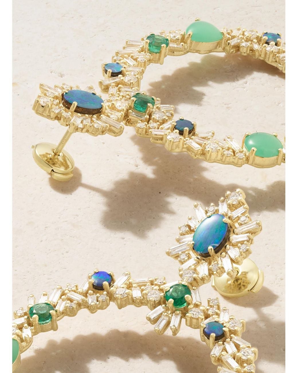 Suzanne Kalan Natural 18-Karat Multi-Stone Earrings